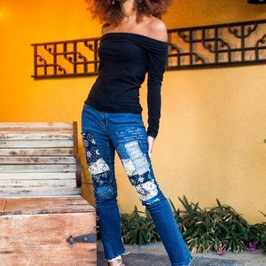The "Aparna" Jean| Upcycled  Boho Patchwork |